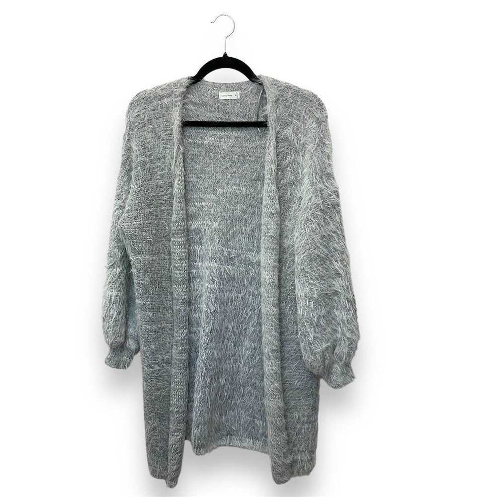 Gentle Fawn Women's Open Front Cardigan Gray Long Sleeve Knit Sweater Size M